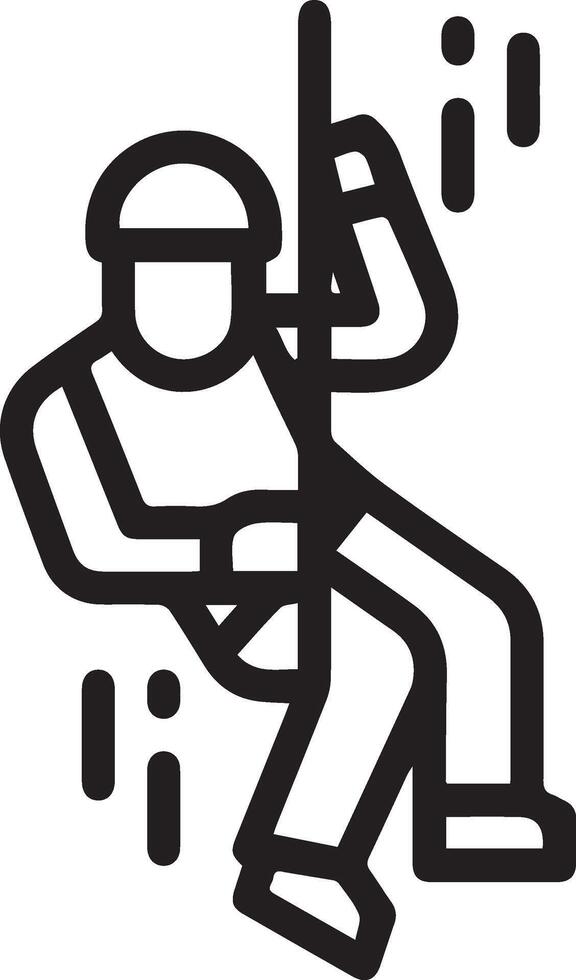 A black and white illustration of a man on a rope vector