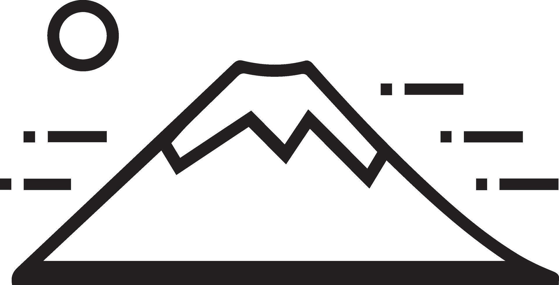 a mountain outline black and white illustration vector