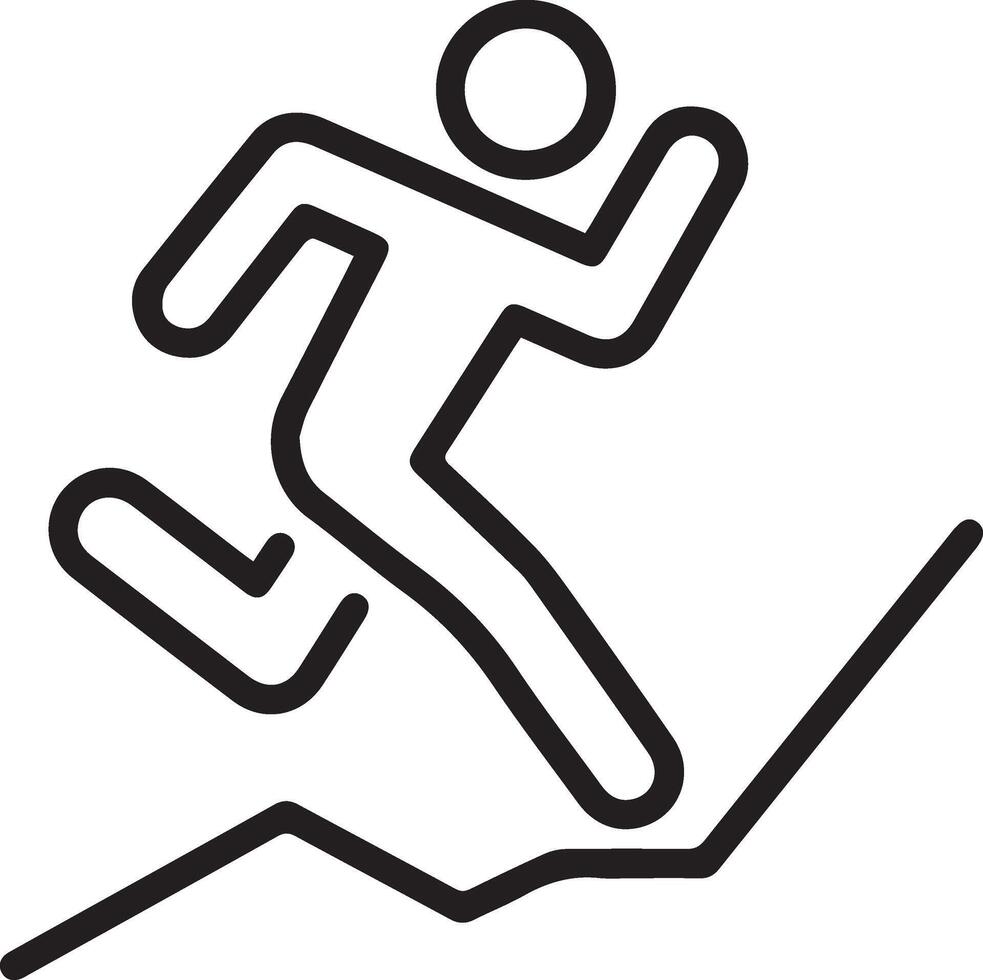 A man running up a hill with a graph vector