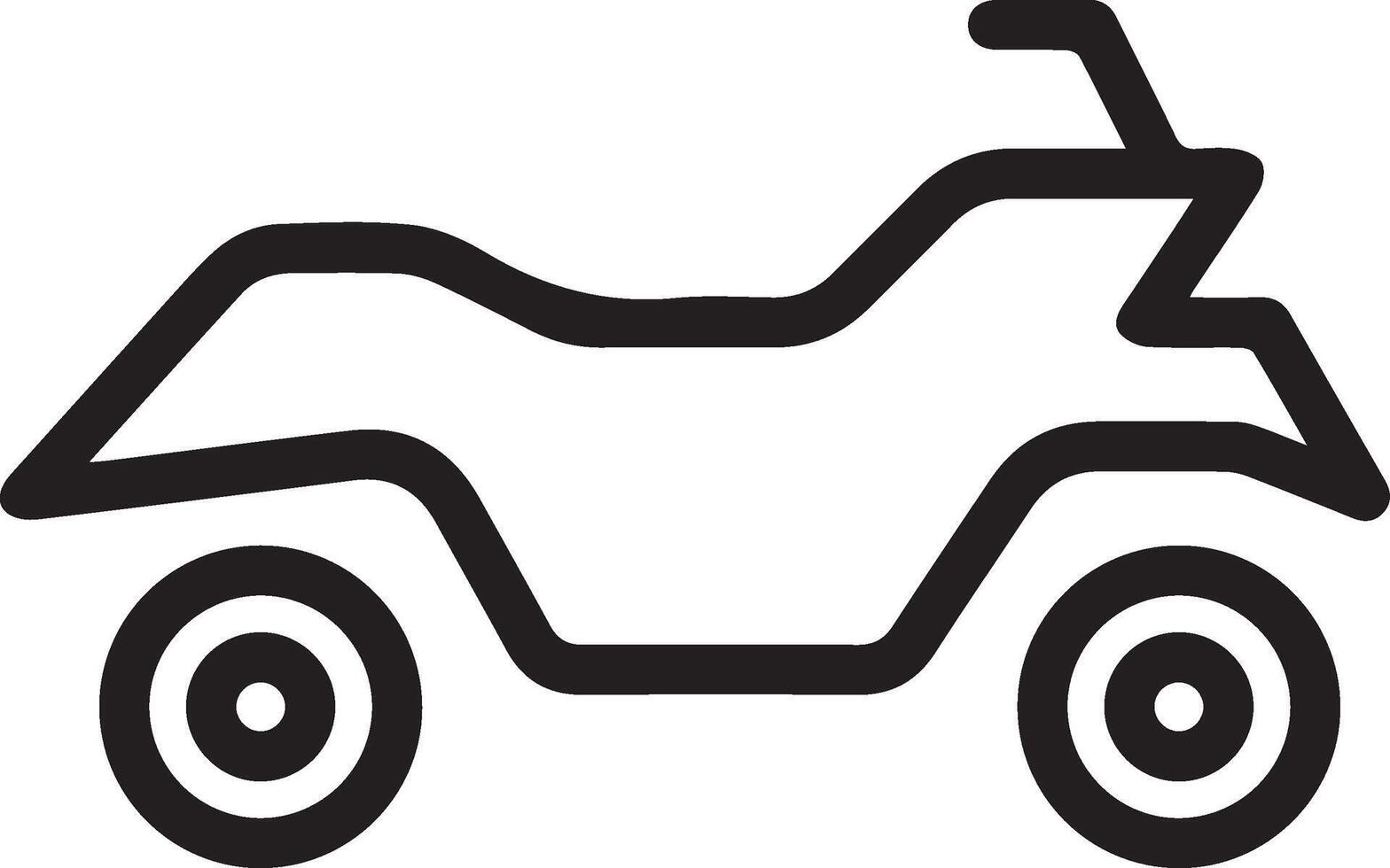 A black and white image of a quad bike vector