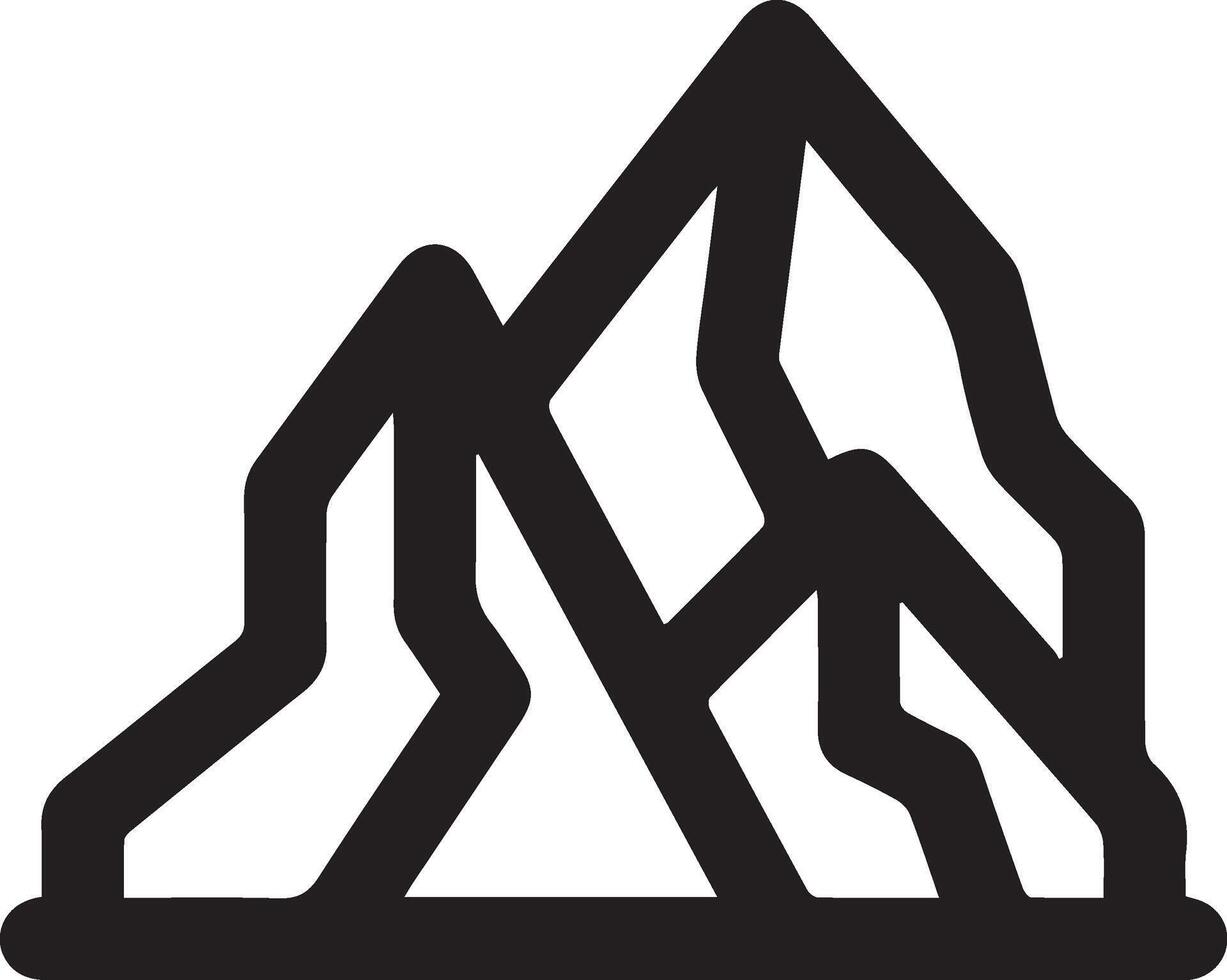 Mountain icon illustration clipart outline vector