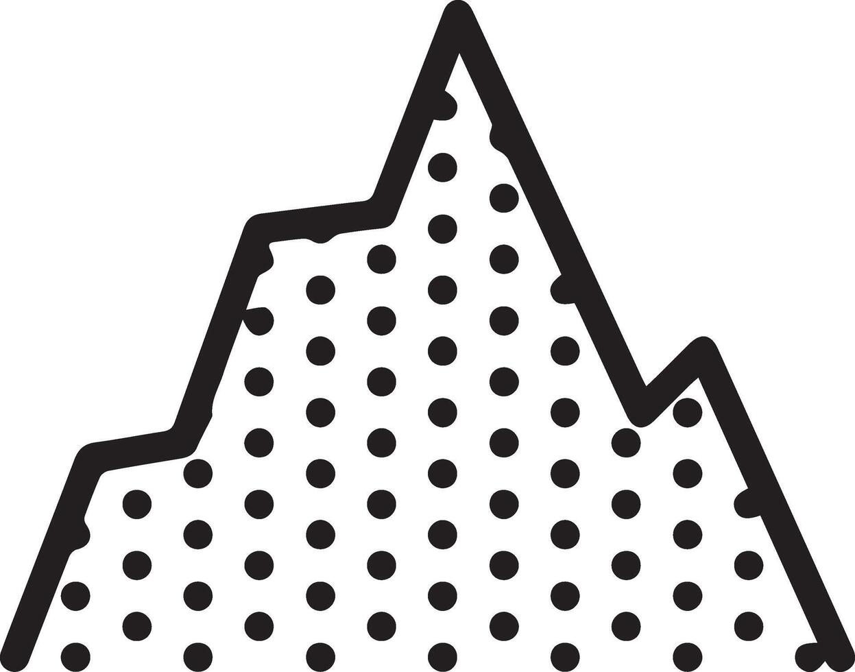 A mountain with polka dots pattern on the area vector