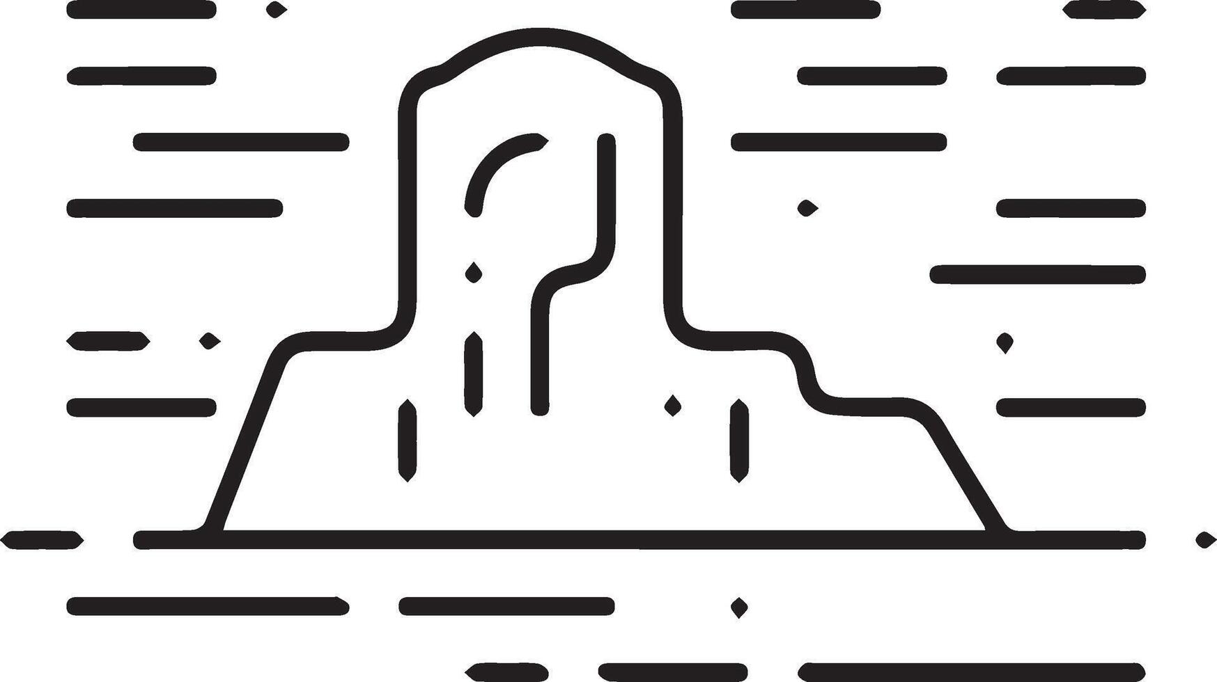 A mountain with a rock in the middle of it vector