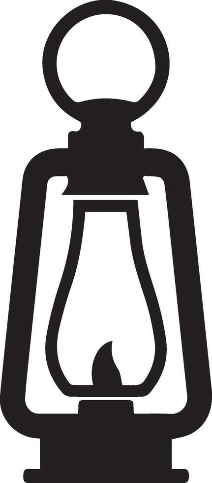 An old lantern with a light on it vector
