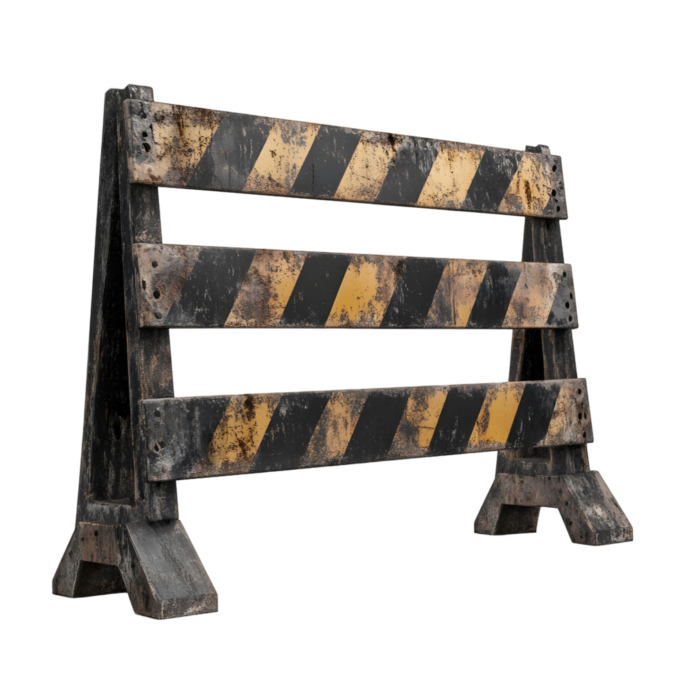 Black and yellow striped barricade featuring a top stripe png