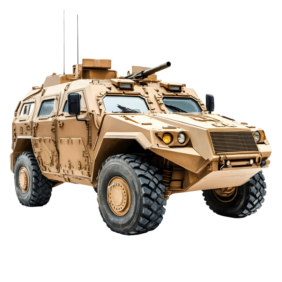 Military vehicle equipped with a large gun mounted on top png