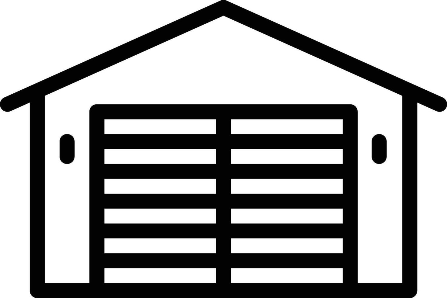 A black and white garage door icon vector