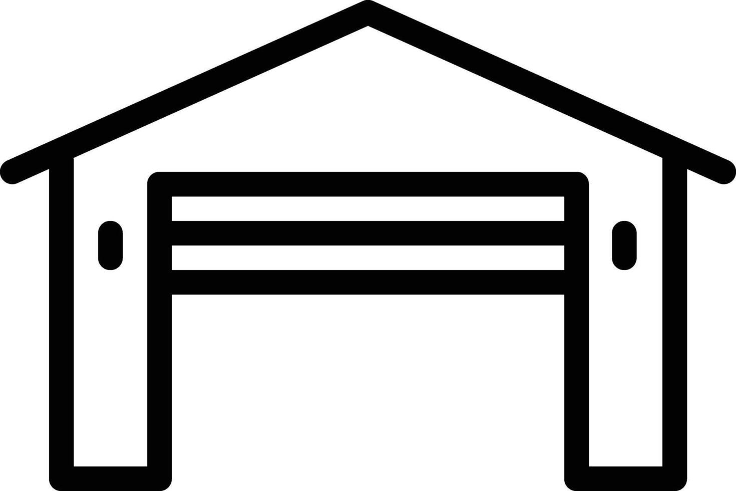 A black and white garage door icon vector