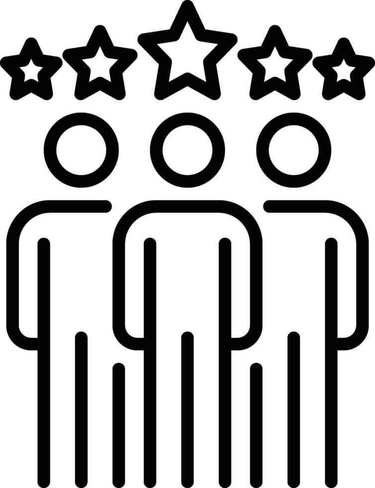 business people line icon , Rating , Star , Popularity vector