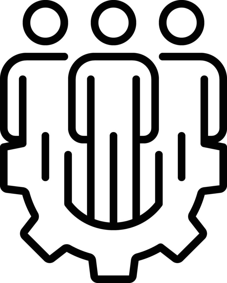 A group of people in a gear wheel vector
