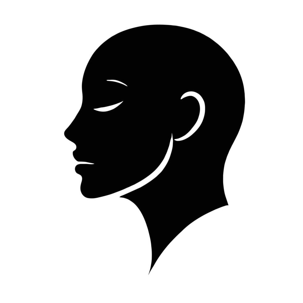 Silhouette of a woman's head with closed eyes vector