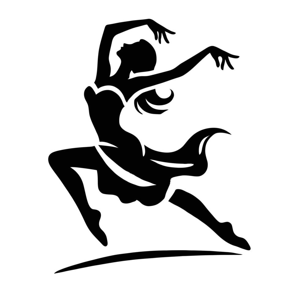 A silhouette of a woman dancing in the air vector