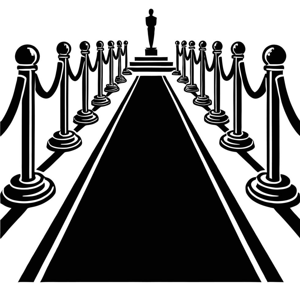 An oscar statue on a black and white background vector