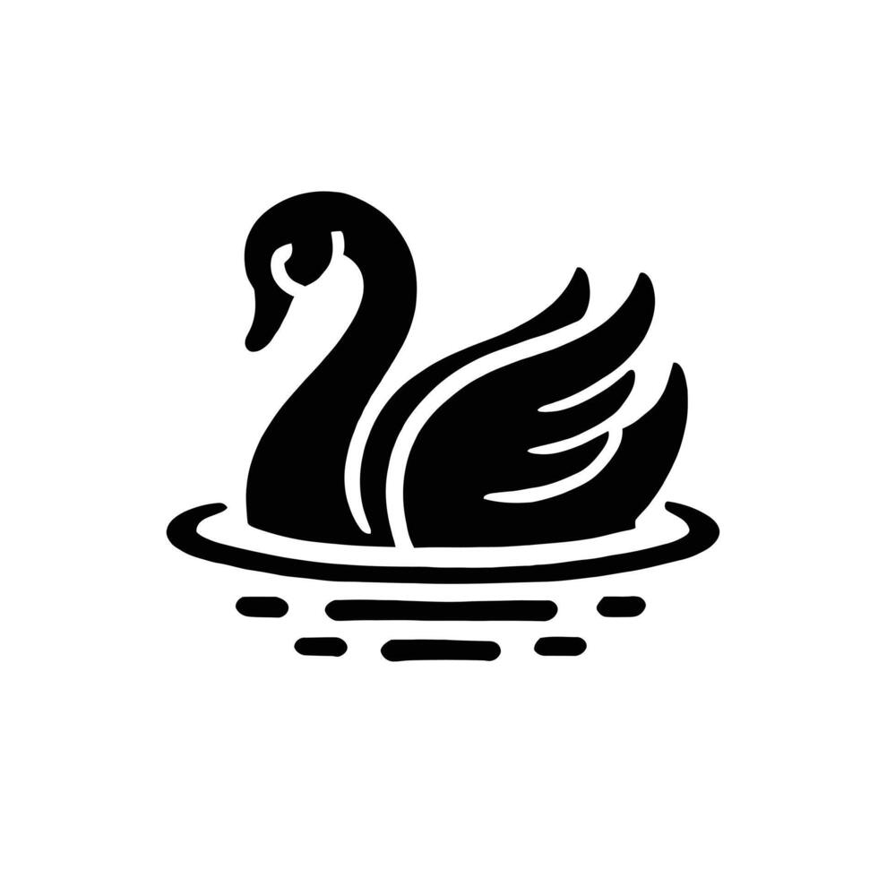 Swan icon illustration on white background vector