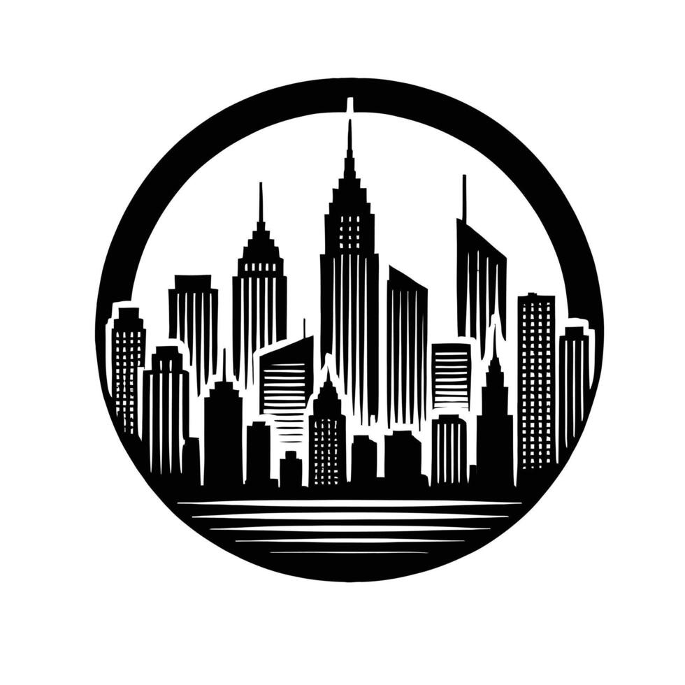 New york city skyline illustration vector
