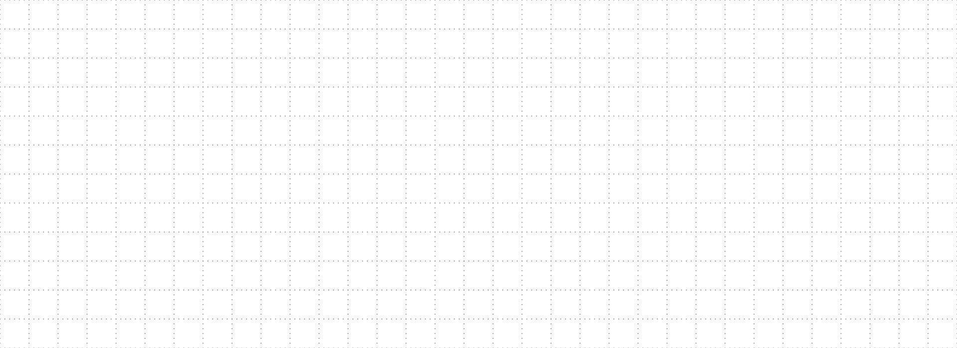 Journal planer page with dotted square grid. Simple square graph paper texture. Retro bullet notebook pattern background. Repeated school math sheet wallpaper. Workbook template vector