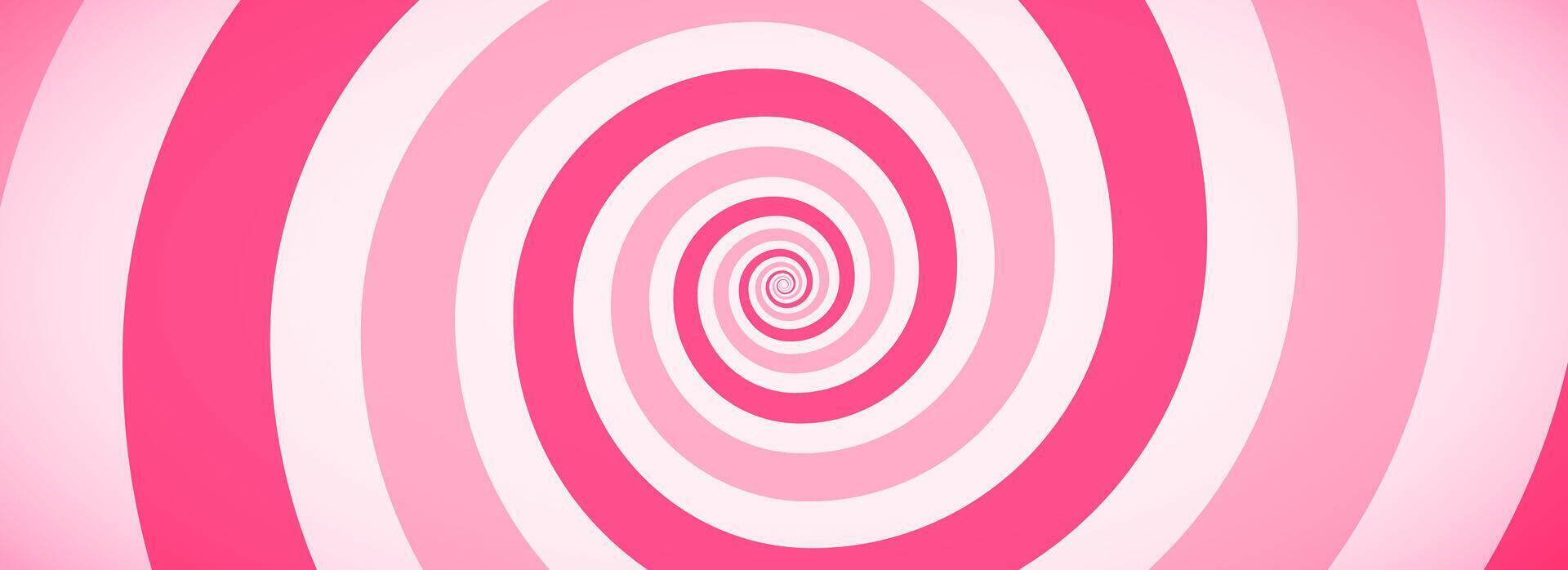 Candy color spiral pattern background. Creamy pink rotating swirl wallpaper. Spinning vortex for banner, poster, flyer, booklet. Sweet cartoon comic hypnotic concept. Ice cream backdrop vector
