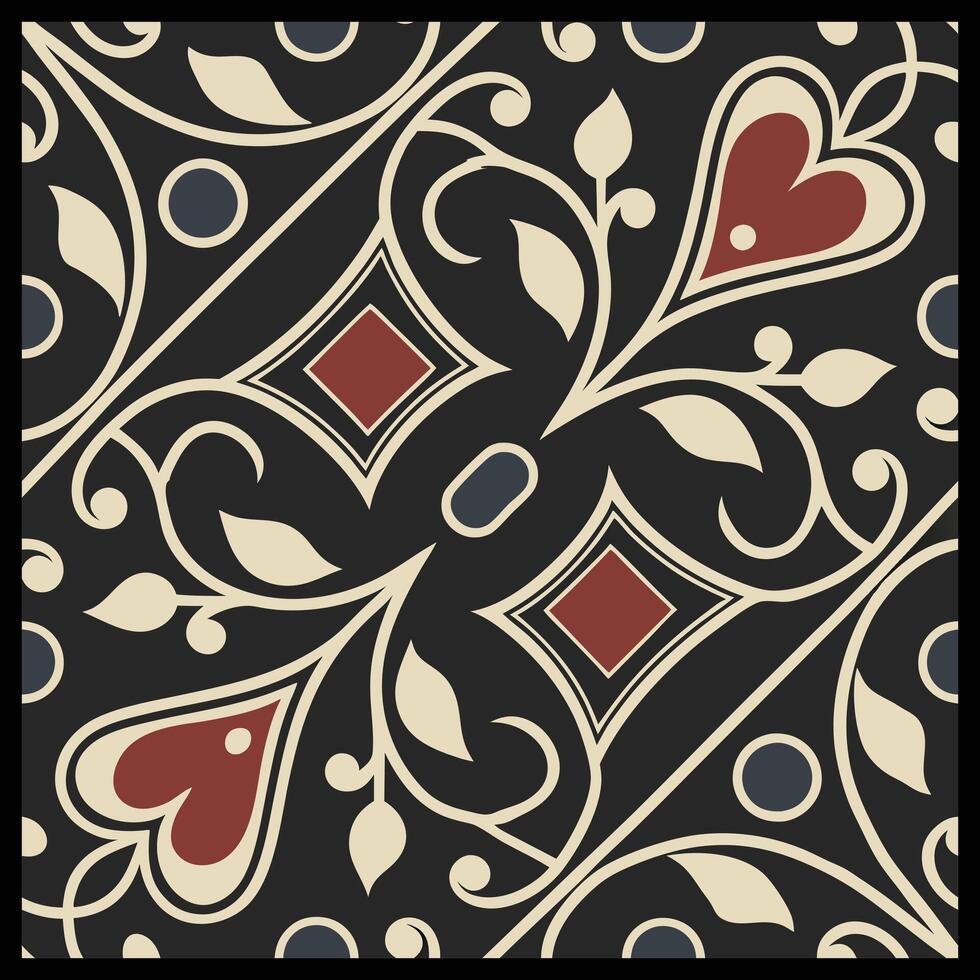 a black and red square pattern with a heart vector