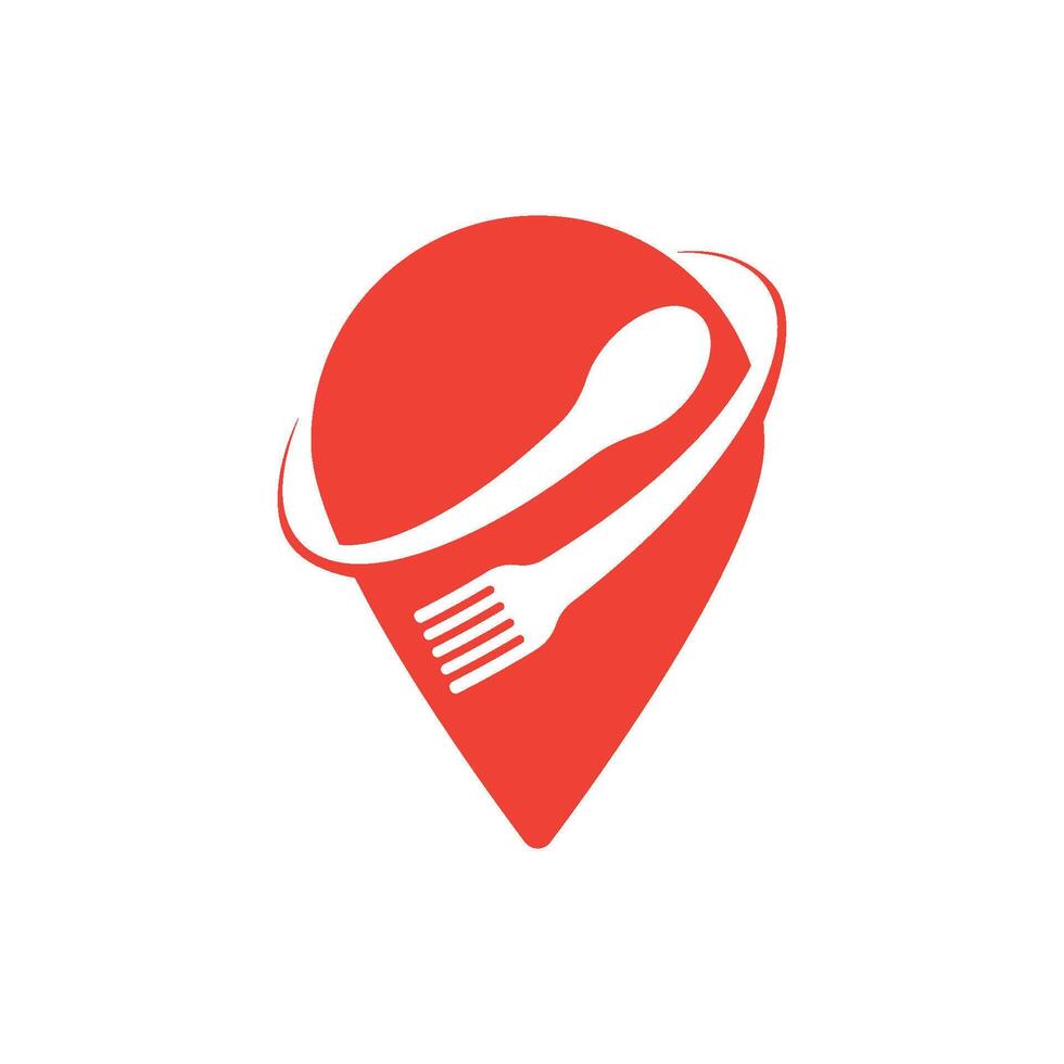 Food Location or point Icon Logo flat Design vector