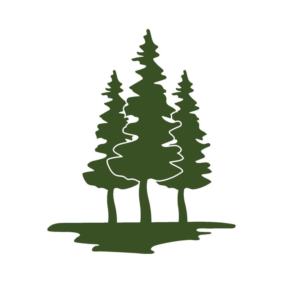 Pine tree logo ilustration vector