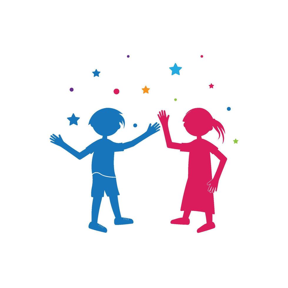 kids play and community logo concept vector
