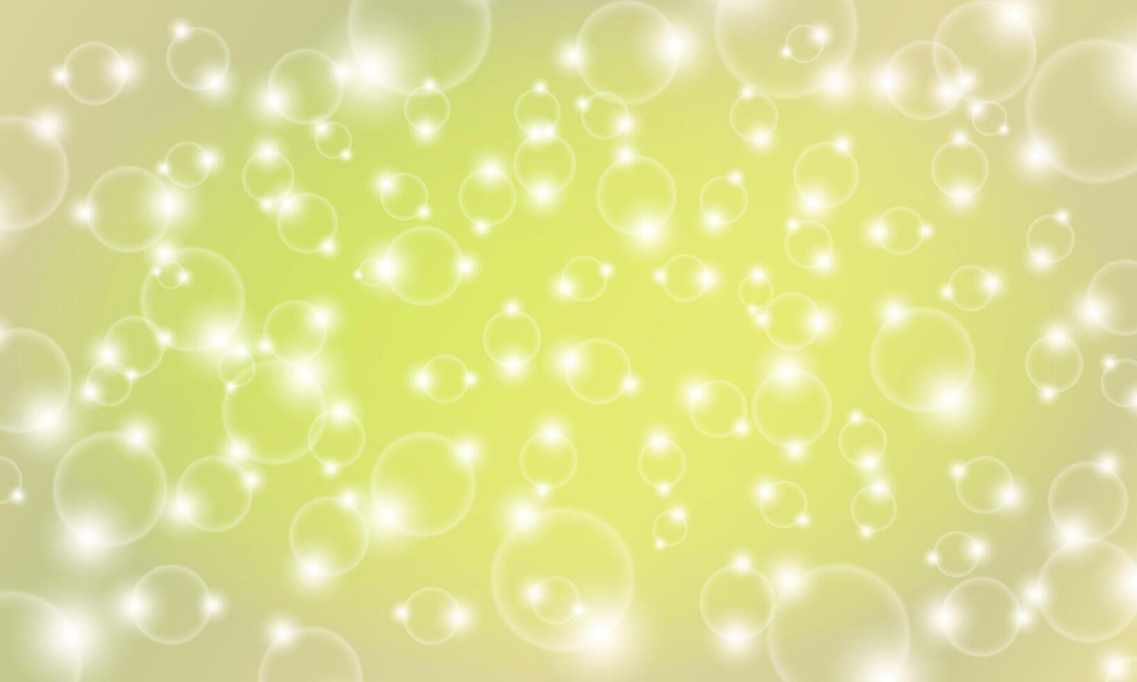 Abstract light bokeh glowing yellow background. Shiny bright circle bubbles. shine effect light. vector