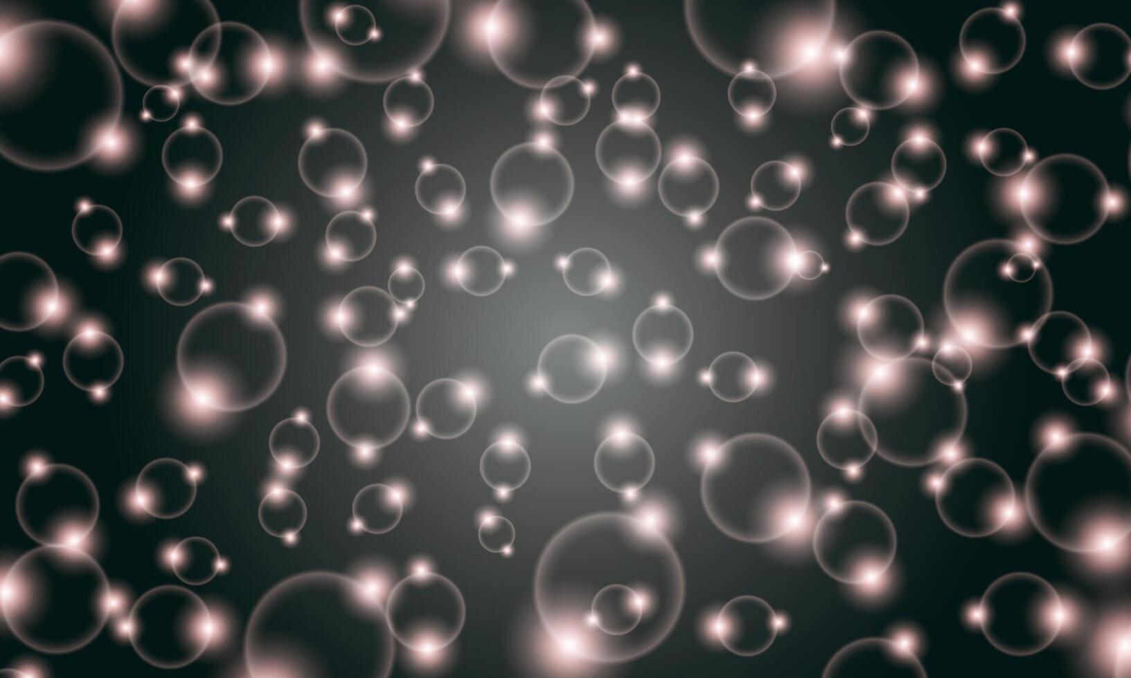 Abstract light bokeh dark background. Shiny bright circle bubbles. vintage soft light. vector