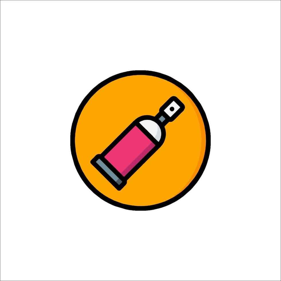 A pink bottle with a red cap on it vector