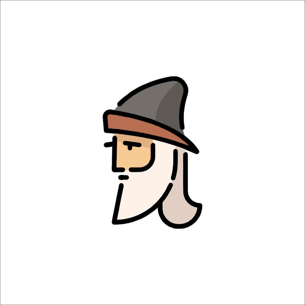 An illustration of a man with a beard and hat vector