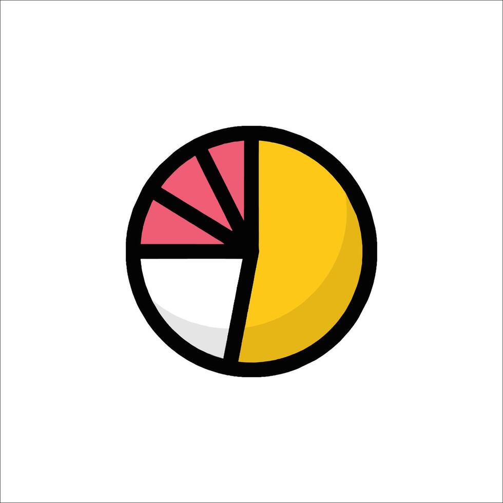 A pie chart icon with a slice of pie vector