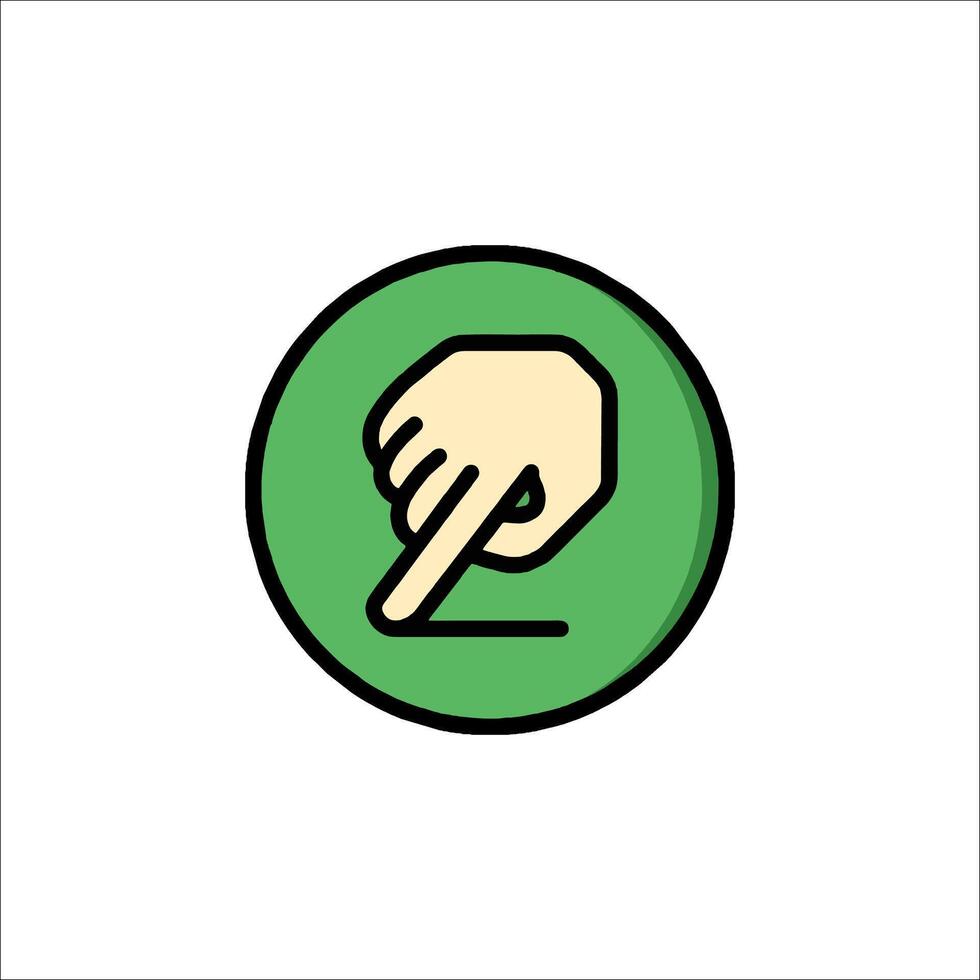 A hand pointing at a button icon vector