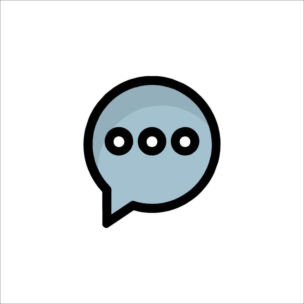 A speech bubble icon with three dots inside vector