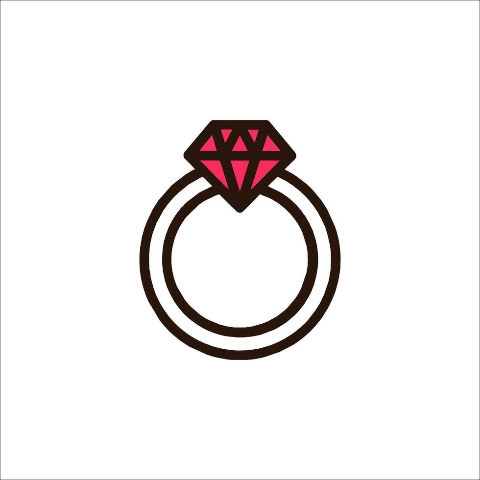 A diamond ring with a pink stone on it vector