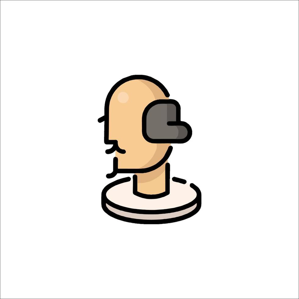 A mannequin head with headphones on it vector