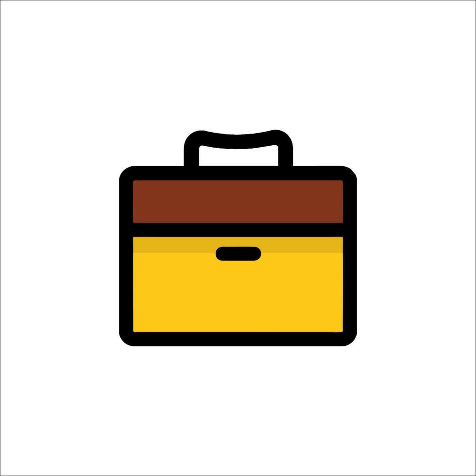 A yellow briefcase icon on a white background vector