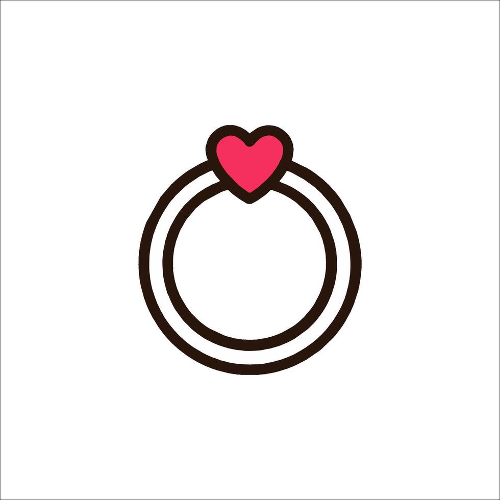 A ring with a heart on it vector