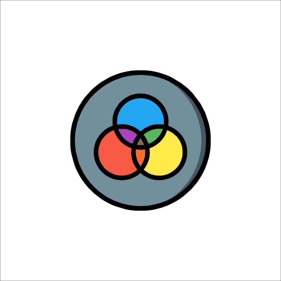 Colorful circle icon with four different colored circles vector