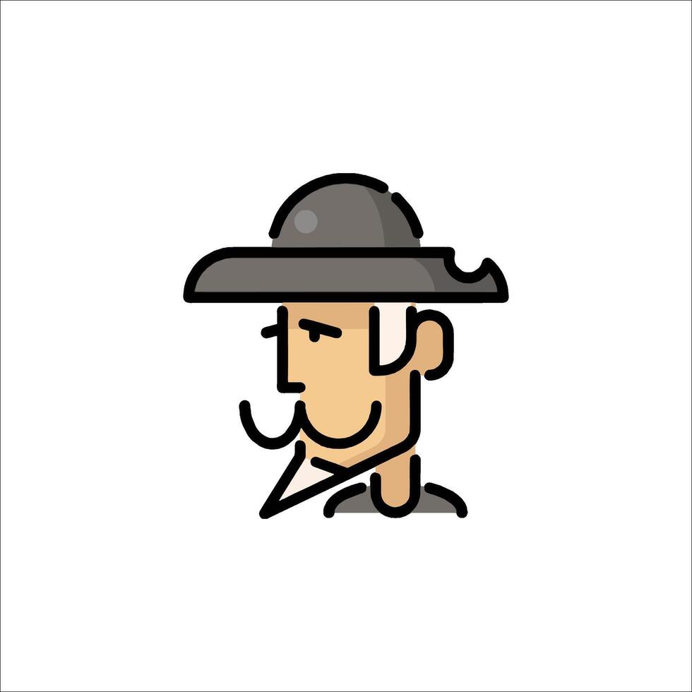 A man in a hat with a mustache vector