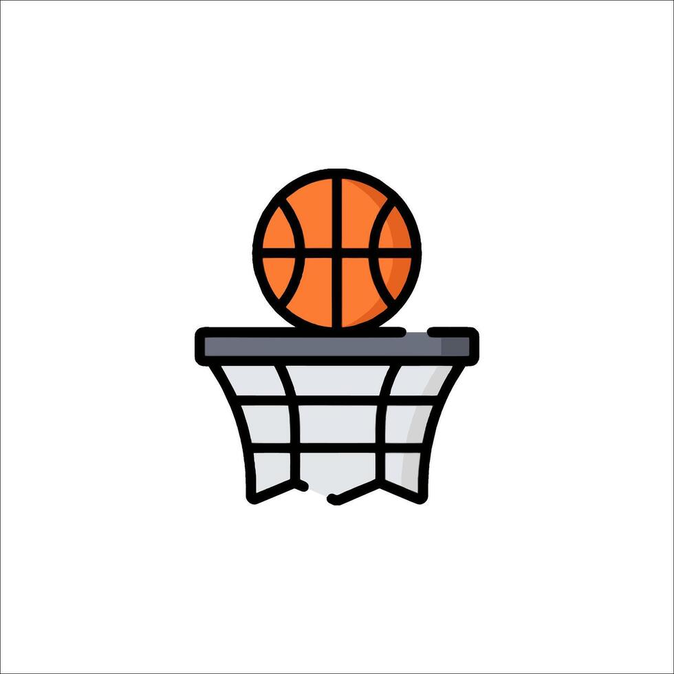 Basketball ball in basket icon vector