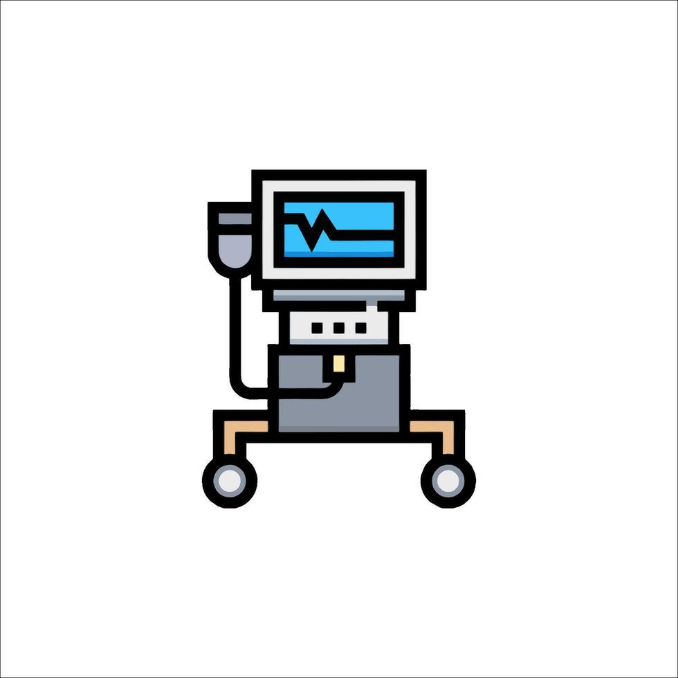 A medical device on a cart with a monitor vector