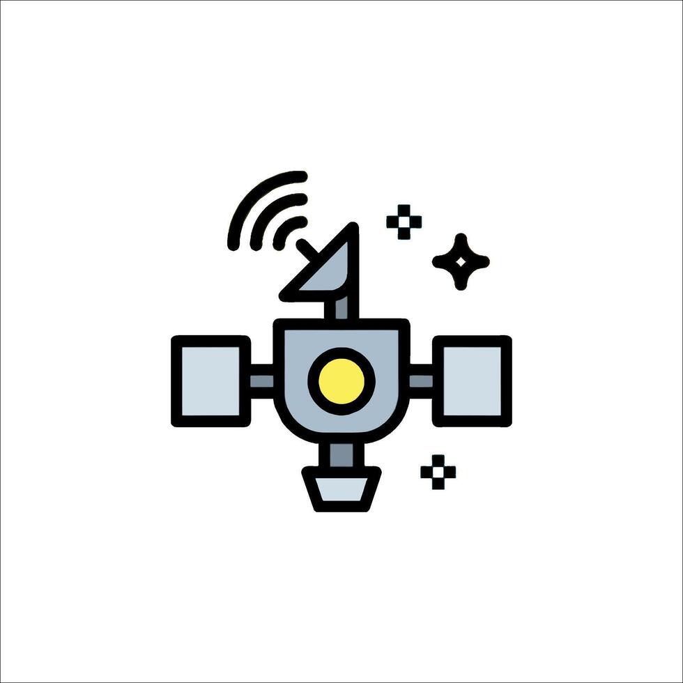 A satellite icon with a light and a radio vector