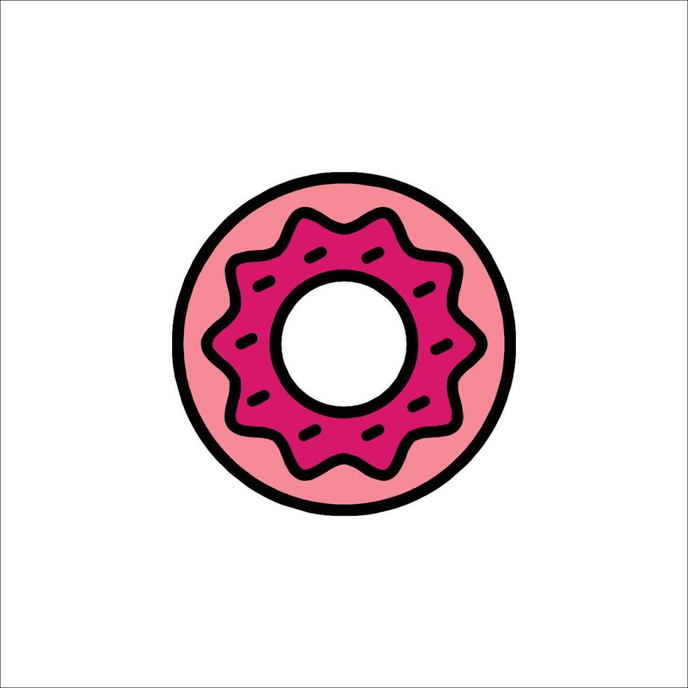 A donut icon in a flat style vector