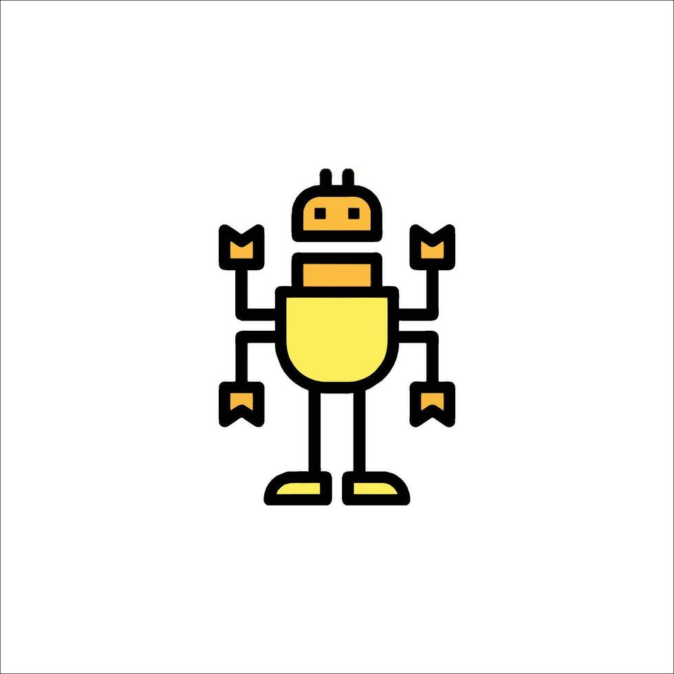 A robot icon with a yellow and black color scheme vector