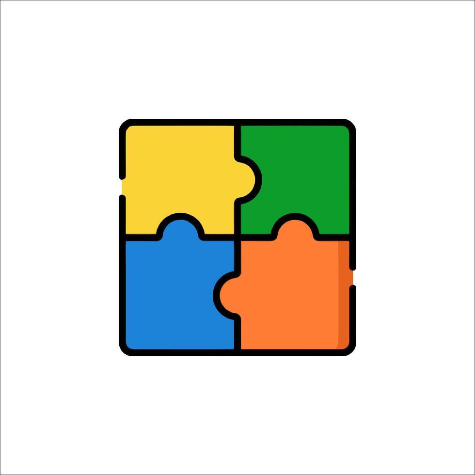 A colorful puzzle piece icon vector