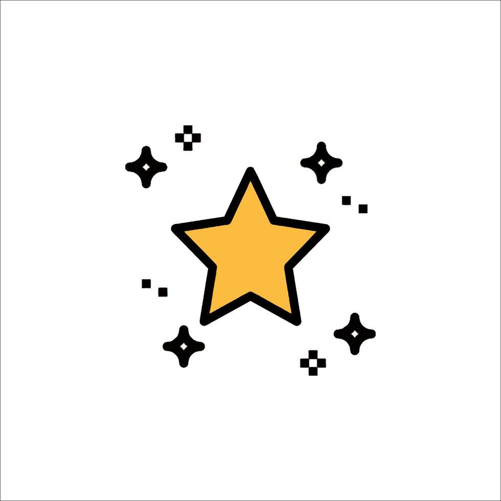 A star icon with a yellow star on top vector