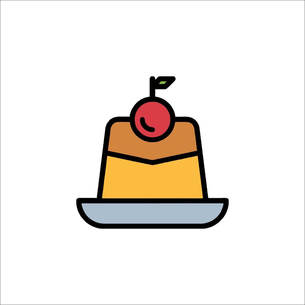 A dessert with a cherry on top of it vector