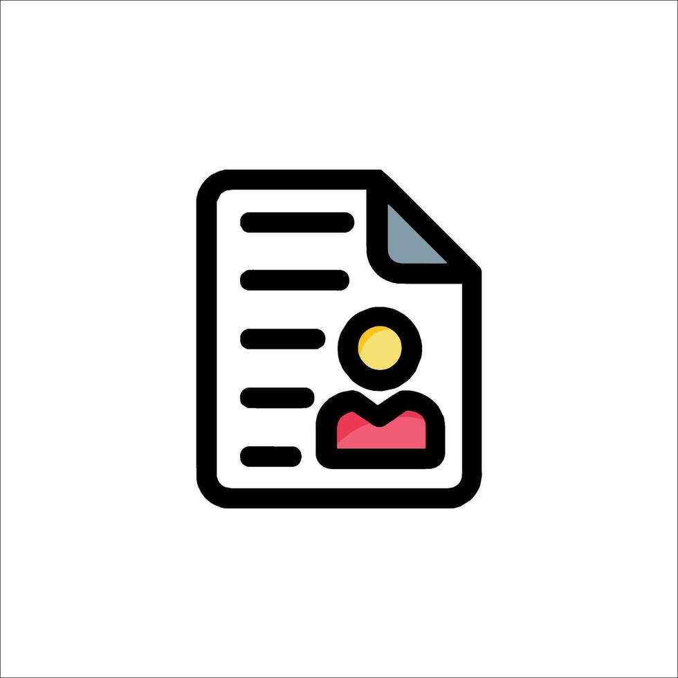 A document icon with a person in the middle vector