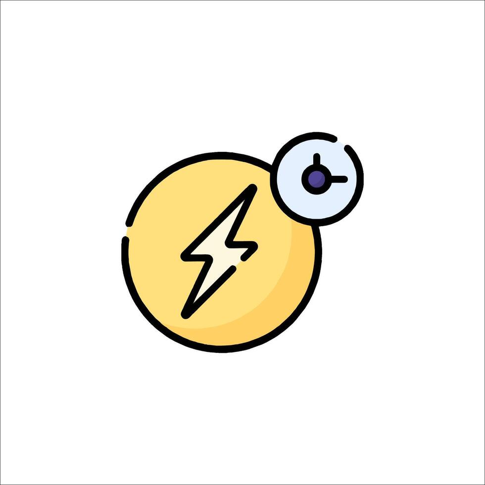 A yellow and blue lightning bolt icon on a white background vector