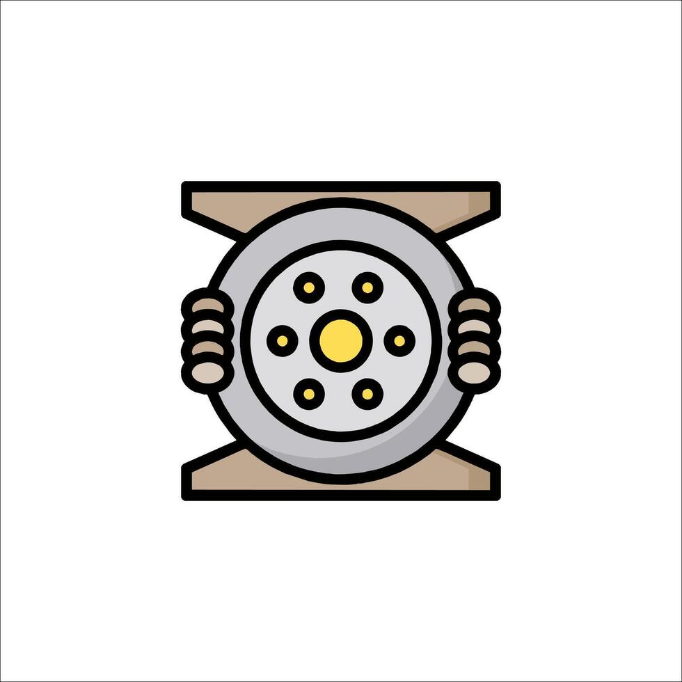 A wheel with a yellow light on it vector