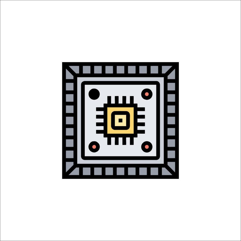A square chip icon on a white background vector